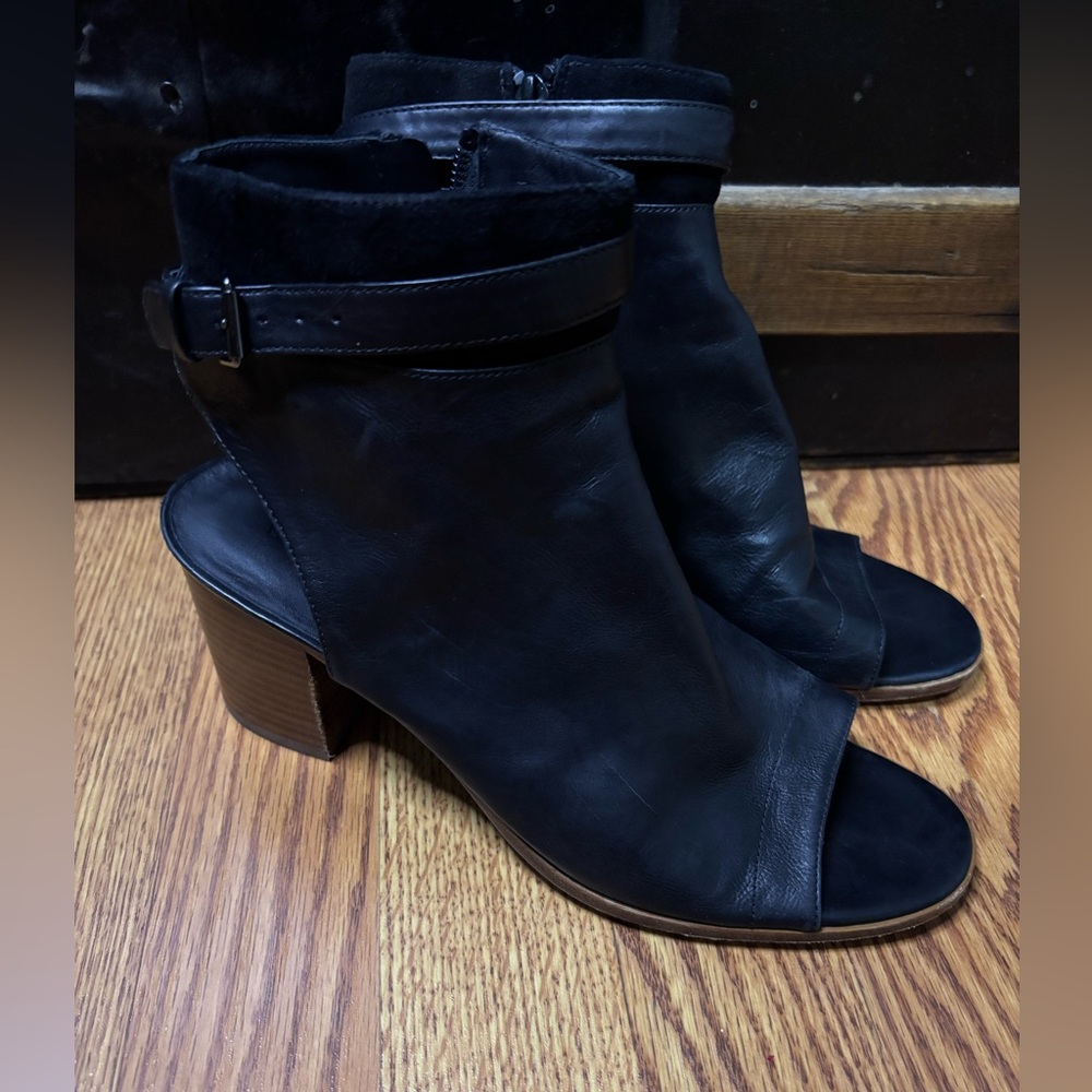 Leather booties by VINCE.